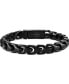 Фото #1 товара Men's Link Bracelet in Black-Plated Stainless Steel