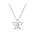 Фото #1 товара Sterling Silver White Gold Plated with Yellow Tourmaline Gemstone Star Pendant Necklace