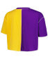 ფოტო #3 პროდუქტის Women's Purple, Gold LSU Tigers Colorblock Cropped T-shirt