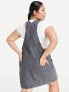 Dr Denim Plus relaxed pinafore dress in charcole