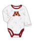 ფოტო #2 პროდუქტის Newborn and Infant Boys and Girls Maroon, White Minnesota Golden Gophers Dream Team Raglan Long Sleeve Bodysuit Hat and Pants Set