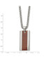 ფოტო #2 პროდუქტის Red/Orange Koa Wood Inlay Enameled Pendant Curb Chain Necklace