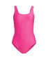 Фото #1 товара Women's Chlorine Resistant Texture High Leg Soft Cup Tugless Sporty One Piece Swimsuit