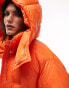 Фото #3 товара Topshop oversized hooded puffer jacket with front pockets in bright orange