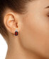 ფოტო #2 პროდუქტის Garnet (3-7/8 ct. t.w.) and Diamond (1/8 ct. t.w.) Stud Earrings in 14K Yellow Gold or 14K White Gold