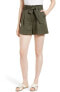 Фото #1 товара Nordstrom Signature Women's Paperbag Waist Linen & Cotton Blend Shorts Size 0