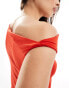 Фото #3 товара ONLY off shoulder tie top in red