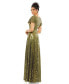 ფოტო #3 პროდუქტის Women's Sequined Butterfly Sleeve Wrap Over A Line Gown