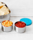 1.5 oz Dips Stainless Steel Leak-Resistant Condiment Holders Assorted Color Silicone Lids, Set of 3