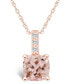 Фото #1 товара Macy's morganite (2 Ct. T.W.) and Diamond Accent Pendant Necklace in 14K Rose Gold