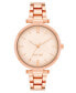 Фото #1 товара Women's Quartz Rose Gold-Tone Alloy Link Bracelet Watch, 36mm