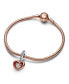 ფოტო #3 პროდუქტის Cubic Zirconia Two-Tone Radiant Heart Dangle Charm