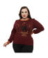 ფოტო #1 პროდუქტის Plus Size Embroidered Sweater