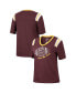 Фото #1 товара Women's Heathered Maroon Arizona State Sun Devils 15 Min Early Football V-Neck T-shirt