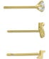3-Pc. Set Cubic Zirconia, Snake, & Lightening Bolt Stud Earrings in Gold-Plated Sterling Silver, Created for Macy's