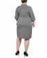 Фото #2 товара Платье NY Collection плюс размер с поясом, на пуговицах