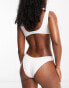 RVCA Dolly towelling V high leg bikini bottom in white