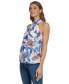Фото #3 товара Блузка без рукавов DKNY petite Printed с вырезом галстучка