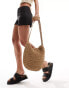 Фото #4 товара ASOS DESIGN straw hand crochet crossbody sling bag