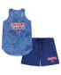 Women's Royal Chicago Cubs Plus Size Cloud Tank Top and Shorts Sleep Set