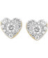 ფოტო #2 პროდუქტის EFFY® Certified Diamond Heart Cluster Stud Earrings (3/8 ct. t.w.) in 14K Gold