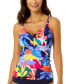 Фото #1 товара Women's Printed Underwire Tankini Top