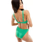 The Frolic reef shirred detail bikini top in true green 34 - фото #4