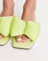 Charles & Keith mid heel mules with puffy bow in lime