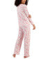 ფოტო #4 პროდუქტის Women's Cotton Long-Sleeve Lace-Trim Pajamas Set, Created for Macy's
