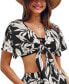 Фото #1 товара Women's Tropical Open Front Cover-Up Top
