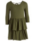 Toddler & Little Girls Ribbed-Knit Tiered Ruffle Dress, Created for Macy's