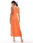 Mango towelling cami maxi dress in orange Оранжевый, XS - EU 34 - фото #4