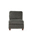 Фото #1 товара 1 Piece Armless Chair Only Grey Chenille Fabric Modular Armless Chair Cushion Seat Living Room Furniture
