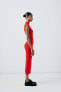 Фото #2 товара Платье миди с высоким воротником в рубчик ZARA