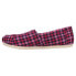 TOMS Alpargata Plaid Slip On Womens Blue, Pink Flats Casual 10016696T