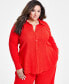 Trendy Plus Size Textured Shirt