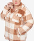 ფოტო #4 პროდუქტის Plus Size Plaid Shacket Jacket