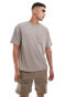 Фото #1 товара ASOS DESIGN relaxed linen look t-shirt with pocket in brown