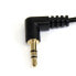 StarTech.com 1 ft Slim 3.5mm Right Angle Stereo Audio Cable - M/M - 3.5mm - Male - 3.5mm - Male - 0.3 m - Black