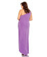 Фото #2 товара Women's Plus Size Beaded One Shoulder Draped Gown