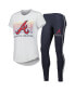 ფოტო #1 პროდუქტის Women's Charcoal, White Atlanta Braves Sonata T-shirt and Leggings Sleep Set