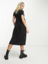 Фото #2 товара Mamalicious Maternity v neck short sleeve midi dress in washed black