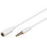 Фото #1 товара Wentronic Headphone and Audio AUX Extension Cable - 4-pin 3.5 mm Slim - CU - 3.5mm - Male - 3.5mm - Female - 1 m - White
