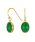 Фото #1 товара Серьги Bling Jewelry Elegant Green Jade Cabochon