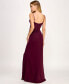 Фото #2 товара Juniors' Mesh-Panel Notch-Neck Gown, Created for Macy's