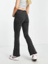 Noisy May Sallie mid waist flared jeans in dark grey