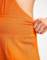 Фото #4 товара Vero Moda shirred waist beach trousers in orange