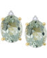 Green Quartz (4-1/2 ct. t.w.) & Diamond Accent Stud Earrings in 14k Gold