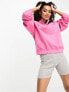 ASOS DESIGN Petite half zip sweatshirt in pink