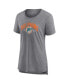 Фото #2 товара Women's Heathered Gray Miami Dolphins Drop Back Modern T-shirt